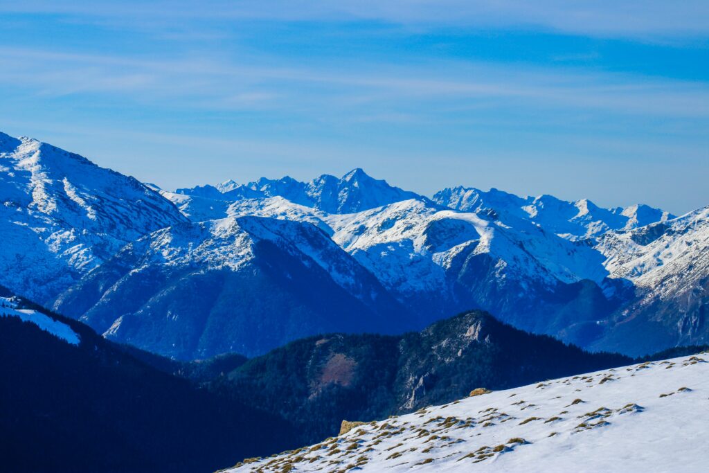 Le Mont Valier enneigé depuis le pla de Montcamp, sublime panorama