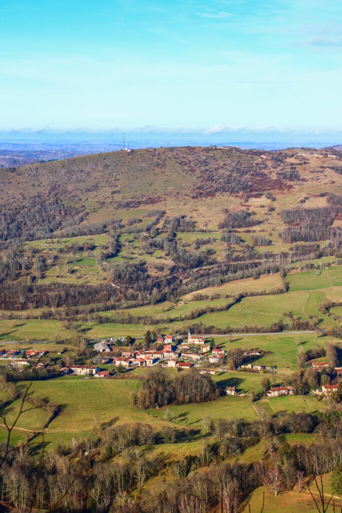 Panorama sur Montels, dans le piémont ariégeois, depuis la chapelle d'Alzen